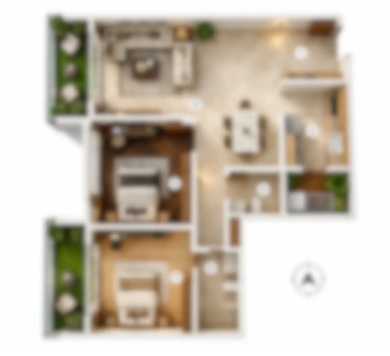 3 BHK floor plan Namrata Boulevard